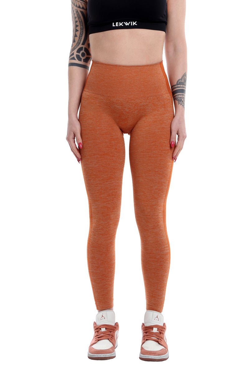 Leggings terracotta modello POLLY a vita alta senza cuciture